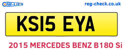 KS15EYA are the vehicle registration plates.