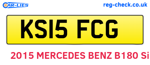 KS15FCG are the vehicle registration plates.
