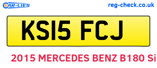 KS15FCJ are the vehicle registration plates.