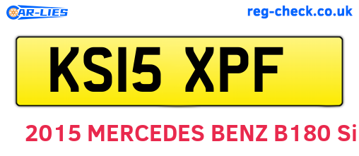 KS15XPF are the vehicle registration plates.