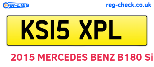 KS15XPL are the vehicle registration plates.