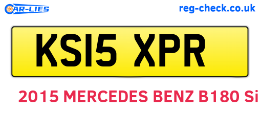 KS15XPR are the vehicle registration plates.