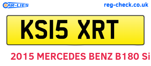 KS15XRT are the vehicle registration plates.