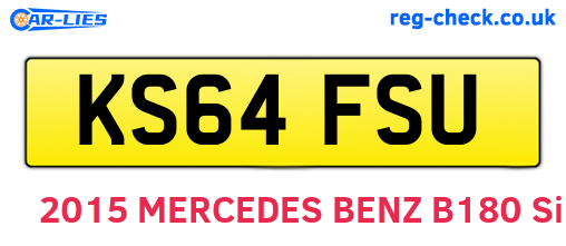 KS64FSU are the vehicle registration plates.