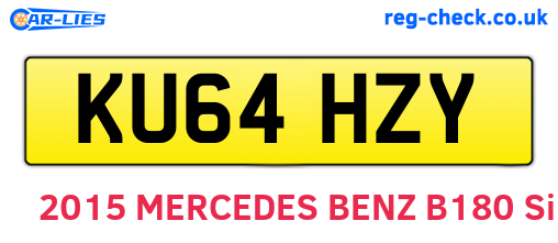 KU64HZY are the vehicle registration plates.