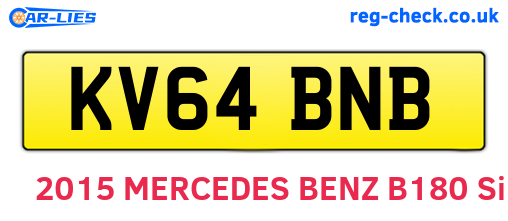 KV64BNB are the vehicle registration plates.
