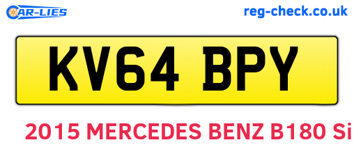 KV64BPY are the vehicle registration plates.