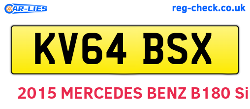 KV64BSX are the vehicle registration plates.