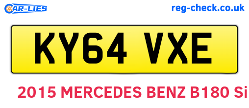 KY64VXE are the vehicle registration plates.