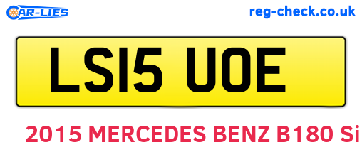 LS15UOE are the vehicle registration plates.