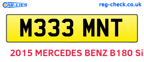 M333MNT are the vehicle registration plates.