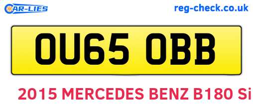 OU65OBB are the vehicle registration plates.