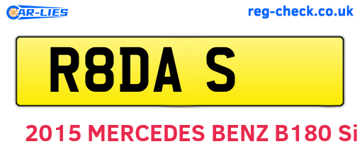 R8DAS are the vehicle registration plates.
