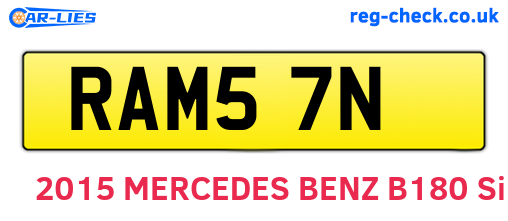 RAM57N are the vehicle registration plates.