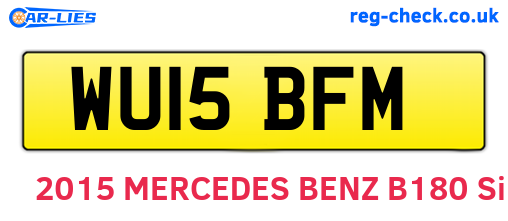 WU15BFM are the vehicle registration plates.