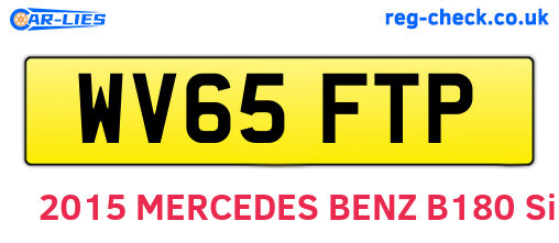 WV65FTP are the vehicle registration plates.
