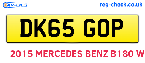 DK65GOP are the vehicle registration plates.