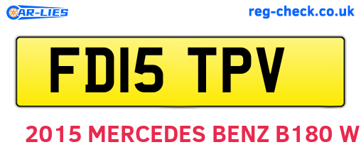 FD15TPV are the vehicle registration plates.