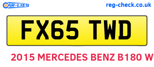 FX65TWD are the vehicle registration plates.