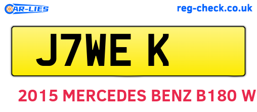 J7WEK are the vehicle registration plates.
