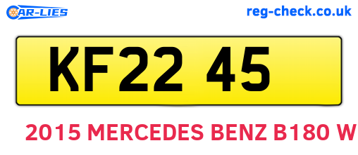 KF2245 are the vehicle registration plates.