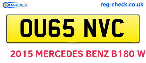 OU65NVC are the vehicle registration plates.