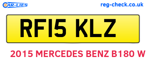 RF15KLZ are the vehicle registration plates.