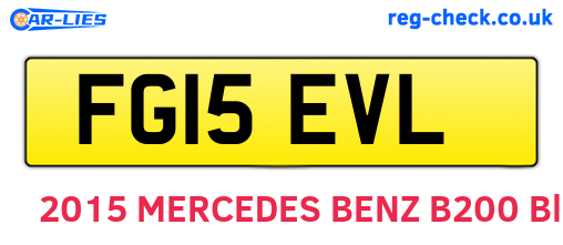 FG15EVL are the vehicle registration plates.