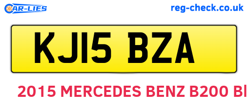 KJ15BZA are the vehicle registration plates.