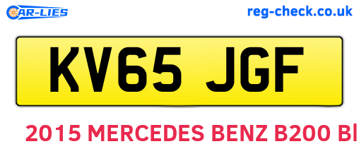 KV65JGF are the vehicle registration plates.