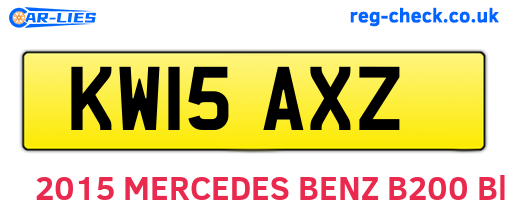 KW15AXZ are the vehicle registration plates.
