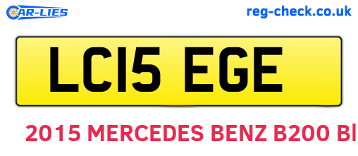 LC15EGE are the vehicle registration plates.