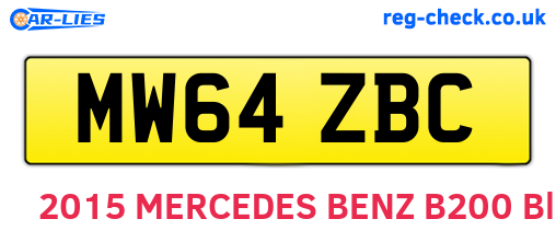MW64ZBC are the vehicle registration plates.