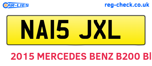 NA15JXL are the vehicle registration plates.
