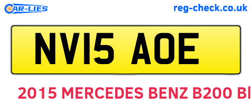NV15AOE are the vehicle registration plates.