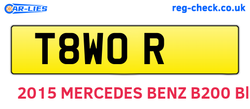 T8WOR are the vehicle registration plates.