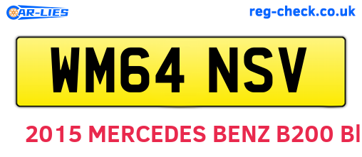 WM64NSV are the vehicle registration plates.