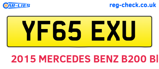 YF65EXU are the vehicle registration plates.