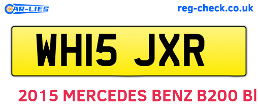 WH15JXR are the vehicle registration plates.