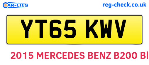 YT65KWV are the vehicle registration plates.