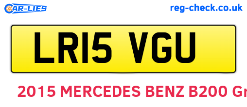 LR15VGU are the vehicle registration plates.