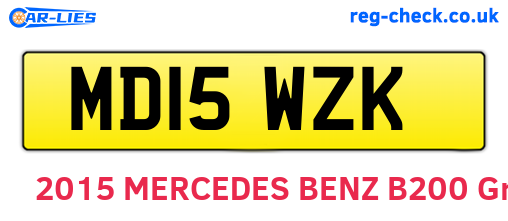 MD15WZK are the vehicle registration plates.