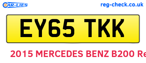 EY65TKK are the vehicle registration plates.