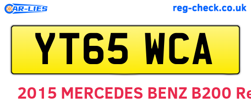 YT65WCA are the vehicle registration plates.