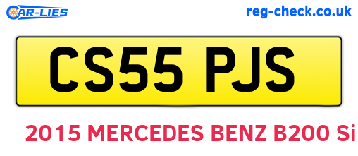 CS55PJS are the vehicle registration plates.