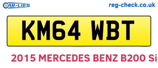 KM64WBT are the vehicle registration plates.