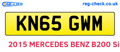 KN65GWM are the vehicle registration plates.