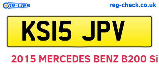 KS15JPV are the vehicle registration plates.