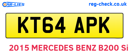 KT64APK are the vehicle registration plates.