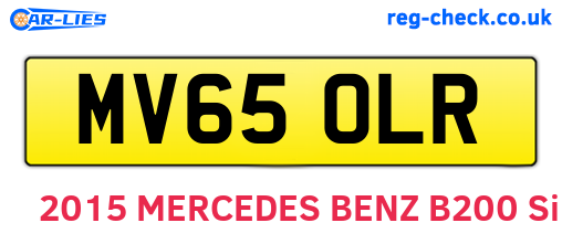 MV65OLR are the vehicle registration plates.